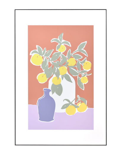アートポスター アートパネル フルーツ 果物 植物 オレンジ 紫 瓶 おしゃれ 北欧 リビング 玄関