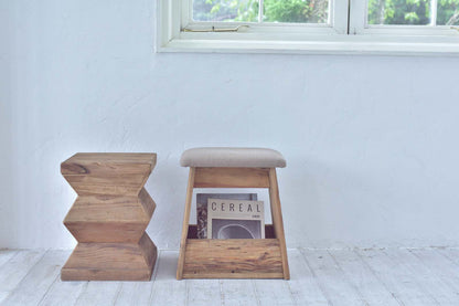 スツール 椅子 チェア ローチェア サイドテーブル ギザギザ 天然木 古材 北欧 パイン ウッド 小物置き 花台 フラワースタンド おしゃれ インテリア リビング 玄関